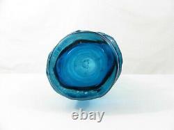 Whitefriars Textured Hoop Vase Kingfisher Blue by Geoffrey Baxter