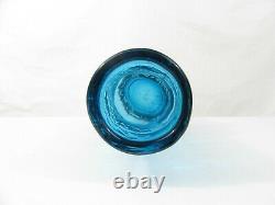 Whitefriars Textured Hoop Vase Kingfisher Blue by Geoffrey Baxter