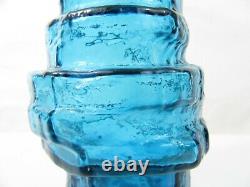 Whitefriars Textured Hoop Vase Kingfisher Blue by Geoffrey Baxter