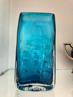 Whitefriars kingfisher blue mobile phone vase Collectible vintage ornament decor
