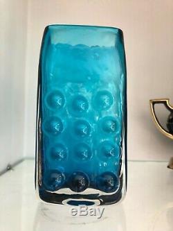 Whitefriars kingfisher blue mobile phone vase Collectible vintage ornament decor