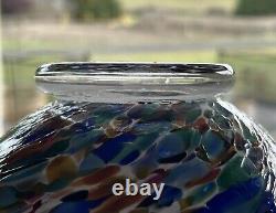 Wimberley Glass VASE WGW San Marcos Texas Cobalt Blue Glass 8 7/8Tall X8 W