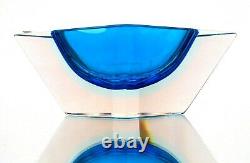 X RARE Unusual Art Glass Faceted UFO Space Age Block Bowl Private Collection
