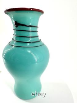 XRARE Thomas Maras 2009 ARTIST SIGNED Studio Art Glass Vase HAND BLOWN GLASS 8