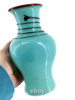 XRARE Thomas Maras 2009 ARTIST SIGNED Studio Art Glass Vase HAND BLOWN GLASS 8