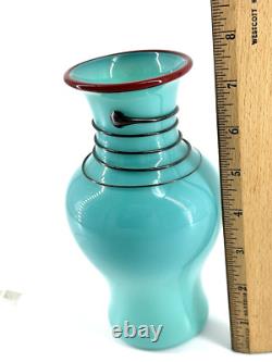 XRARE Thomas Maras 2009 ARTIST SIGNED Studio Art Glass Vase HAND BLOWN GLASS 8