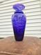Young & Constantin Signed Art Glass Vase Purple Blue Swirl Hand Blown 9 Studio