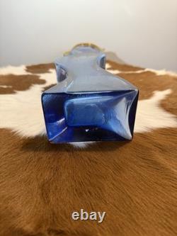 Young & Constantin art glass vase in blue and yellow