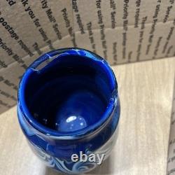 Zephyr Art Blue Art Glass Vase Signed